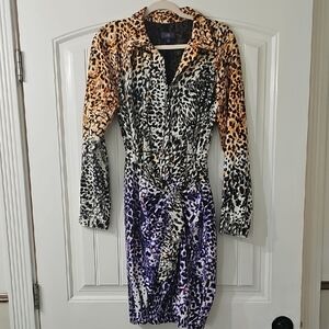 NYDJ Brown Puff Sleeve Bodycon Dress